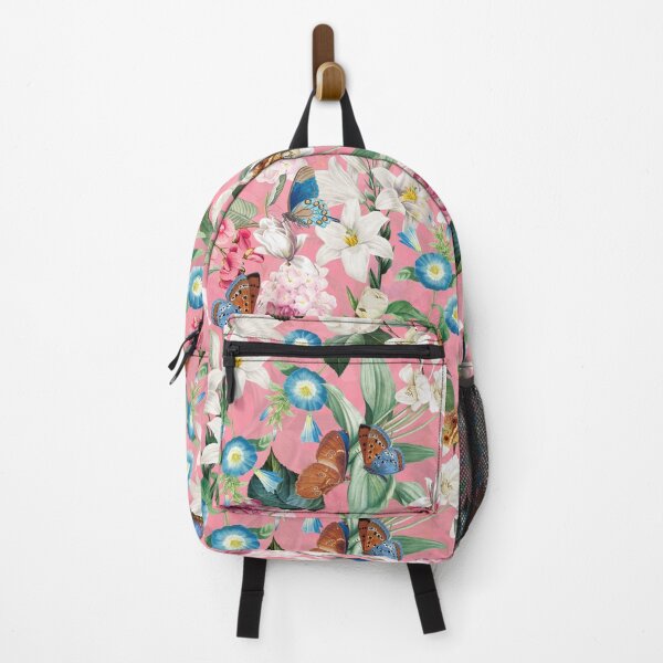 Item preview, Vintage Tropical Flowers - Hydrangea Lilies,Camellia And Exotic Butterflies, on Pink Nightgarden designed and sold by UtArt.