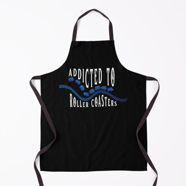 Item preview, Silhouette of a blue roller coaster with the text ADICTED TO ROLLER COASTERS designed and sold by Martapp.