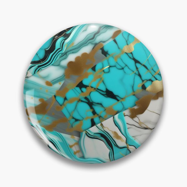 Item preview, Turquoise and white marble with splashes of gold #8 designed and sold by BirdsnStuff.