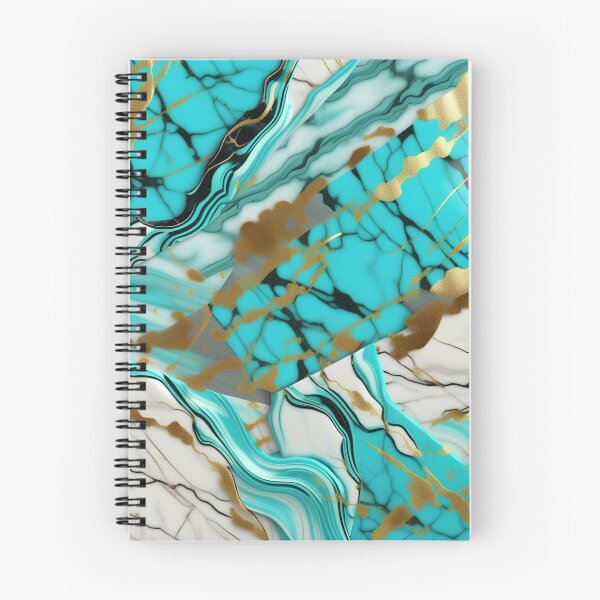 Item preview, Turquoise and white marble with splashes of gold #8 designed and sold by BirdsnStuff.