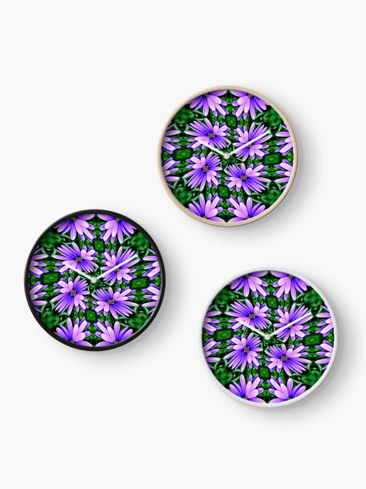 Thumbnail 3 of 4, Clock, Herb Flower Pattern designed and sold by Patternflower.