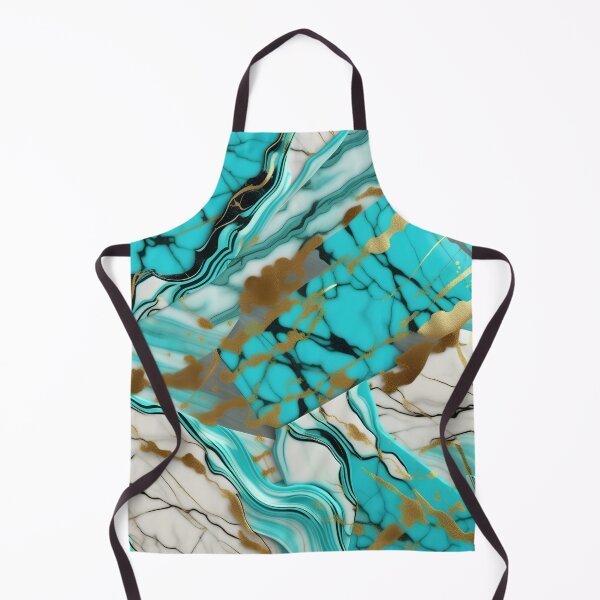 Item preview, Turquoise and white marble with splashes of gold #8 designed and sold by BirdsnStuff.