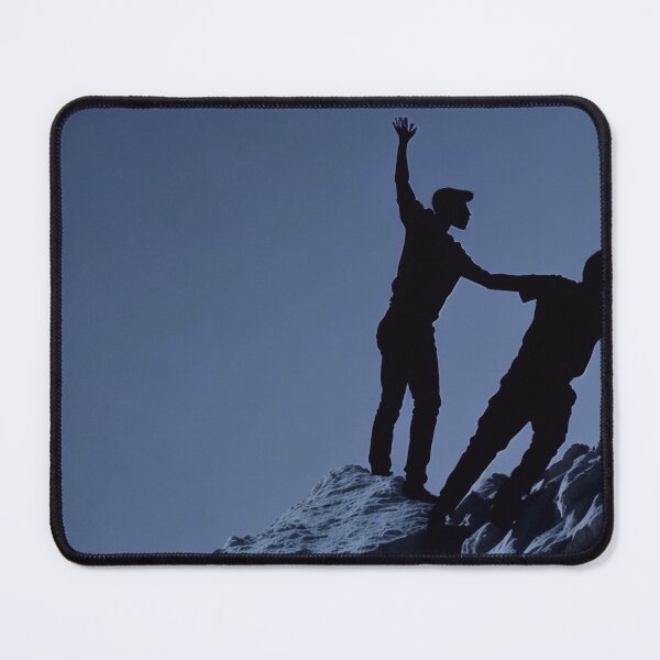 Item preview, Silhouette of two people standing on mountain designed and sold by M-Y-A-R-T-.