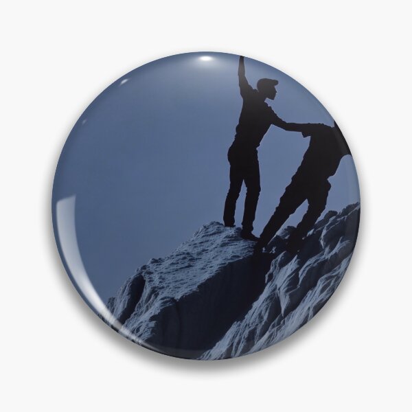 Item preview, Silhouette of two people standing on mountain designed and sold by m-y-A-I-A-R-T-.