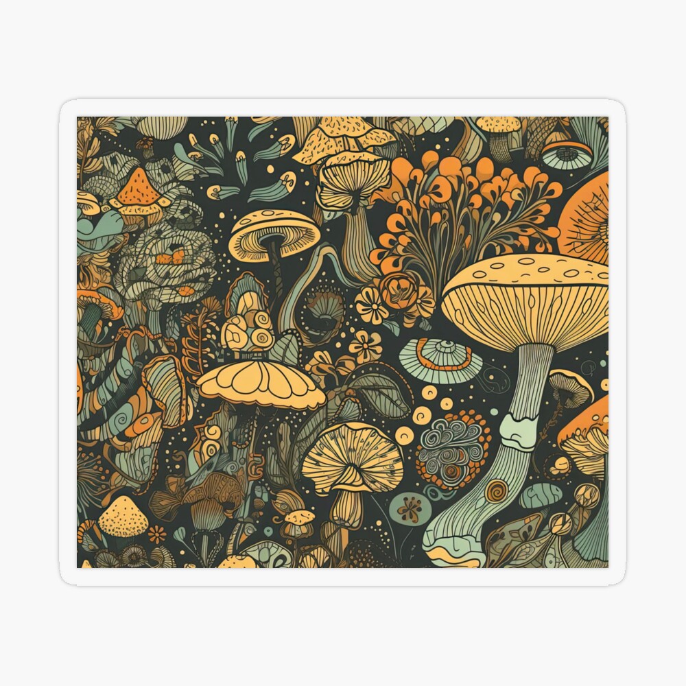 Mushroom Tapestry, Cool Tapestries for Bedroom Aesthetic,Blue Pink Men Girl  Poster for College Dorm Room,Nature Dark Neon Tapistry Picture Wall Hanging  Decor 