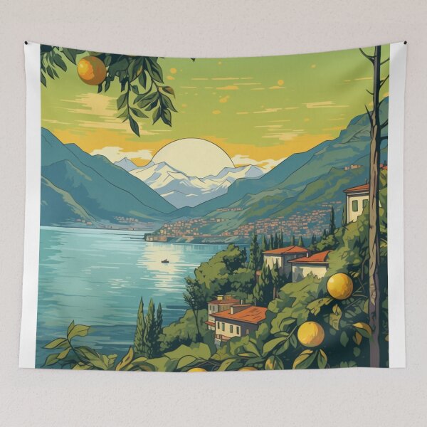 Item preview, A Pop Art Travel Print of Lake Como - Italy designed and sold by StudioRedKoala.