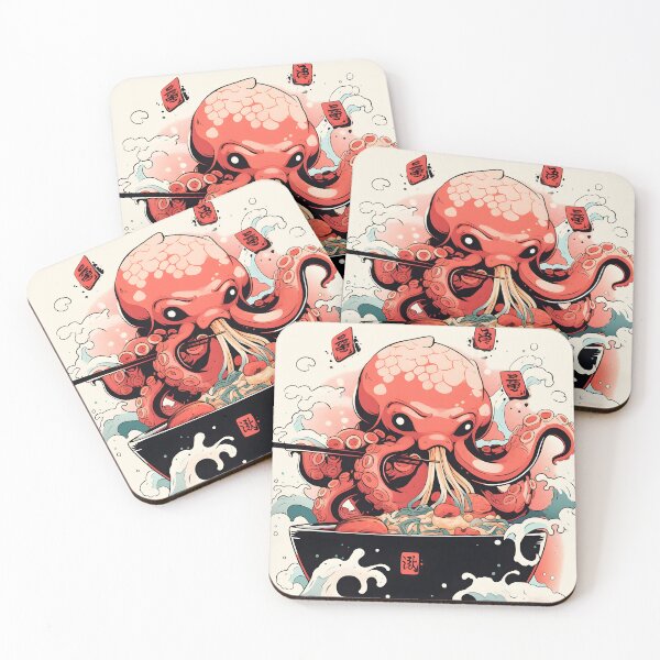 Item preview, Hungry Octopus Devouring Delicious Ramen - Anime Style Delight designed and sold by Shegohi.