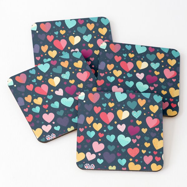 Item preview, Multicolored Hearts Pattern designed and sold by SweetMagicDream.
