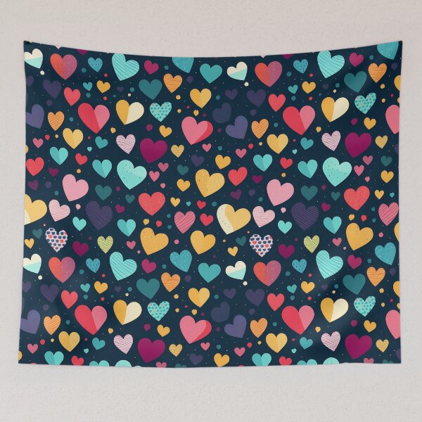 Item preview, Multicolored Hearts Pattern designed and sold by SweetMagicDream.