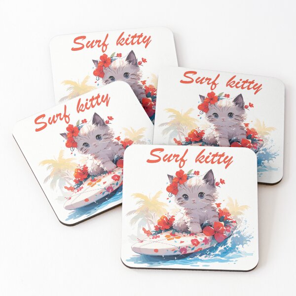 Item preview, Surfing kitty cat designed and sold by Mikakujumi.