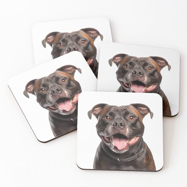 Aperçu de l'œuvre Heureux portrait de Staffordshire Bull Terrier rouge - Staffy créée et vendue par PicPoint.