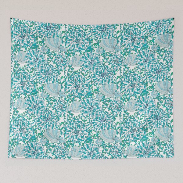 Item preview, Blue flower hearts designed and sold by GENEST-V.