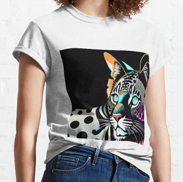 Exotic Wildlife Tribal Tiger Black T-Shirt Tee Liquid Blue