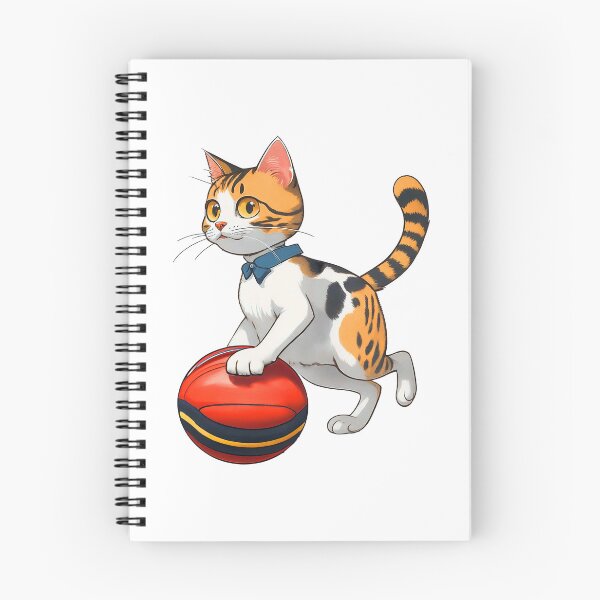 Item preview, Cute cat dribbling a red ball football netball volleyball designed and sold by w1ckerman.