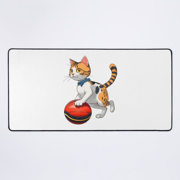 Artikel-Vorschau von Niedliche Katze dribbelt einen roten Ball, Fußball, Netball, Volleyball, designt und verkauft von w1ckerman.