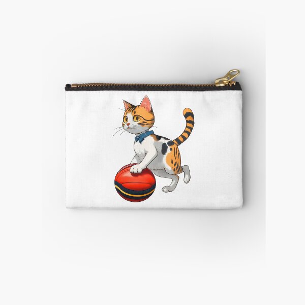 Item preview, Cute cat dribbling a red ball football netball volleyball designed and sold by w1ckerman.