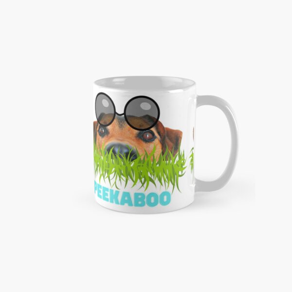 Peek-A-Boo Mug Border Print Dog