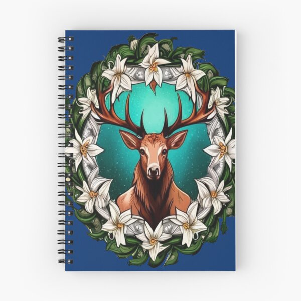 Item preview, Elk Surrounded By A Wreath Of Sego Lily Tattoo Style Art designed and sold by taiche.