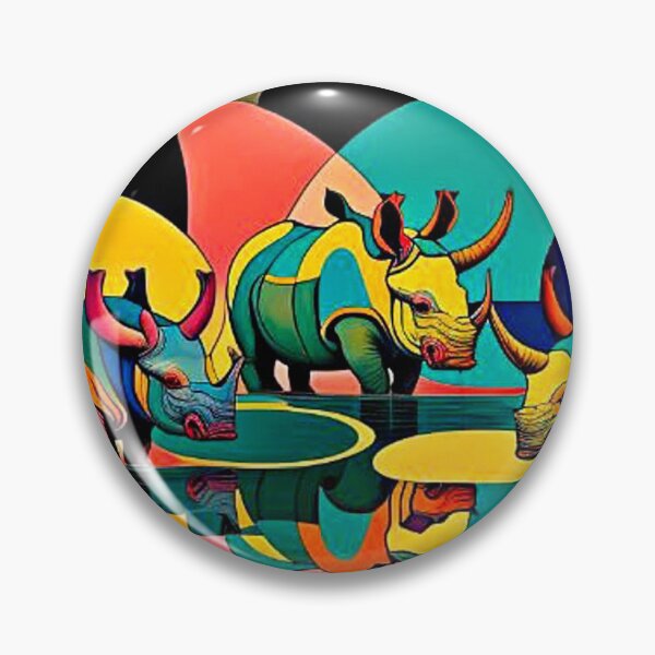 Item preview, Waterhole reflecting Rhinos designed and sold by George Hutton Hunter.