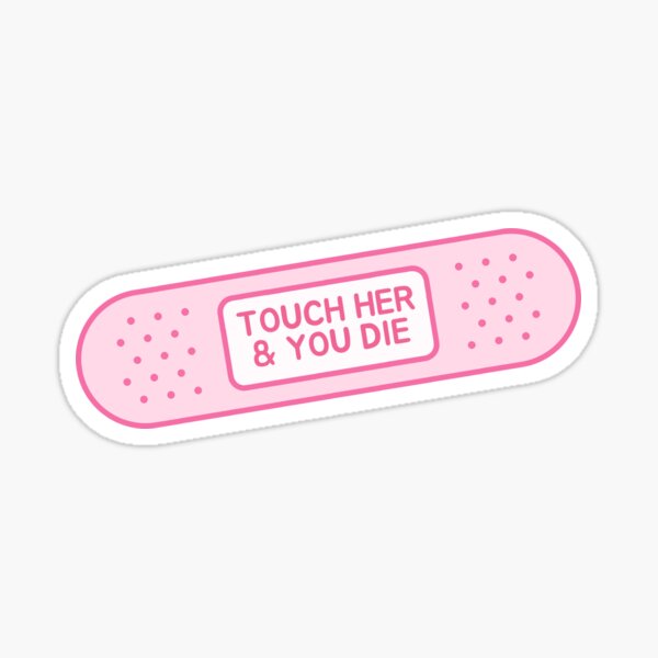 Item preview, touch her and you die - pink bookish bandage designed and sold by catdiasart.