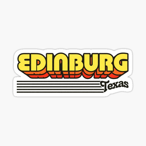 "Edinburg, Texas Retro Stripes" Sticker by retroready Redbubble