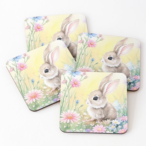 Item preview, Super Cute little bunny in the garden flowers Series4 designed and sold by FlowerAlice.