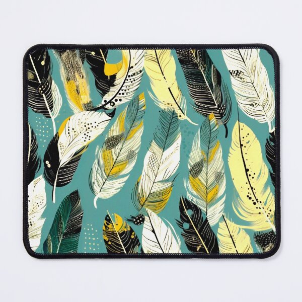 Item preview, Feathers - Teal, mustard, beige, gray, black 2 designed and sold by Highlandkings.