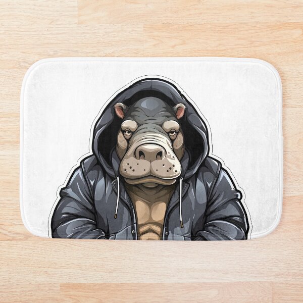 Item preview, Cool Hippopotamus in casual clothing designed and sold by Sidewayanimals.
