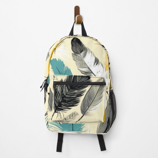 Item preview, Feathers - Teal, mustard, beige, gray, black 4 designed and sold by Highlandkings.