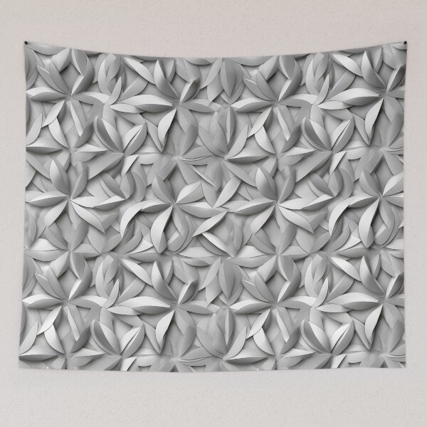 Item preview, A Captivating 3D Gray Textured Flower Pattern designed and sold by aweartome.