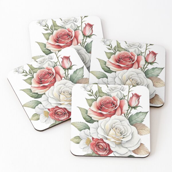 Item preview, white and red roses designed and sold by HAMDY-art.