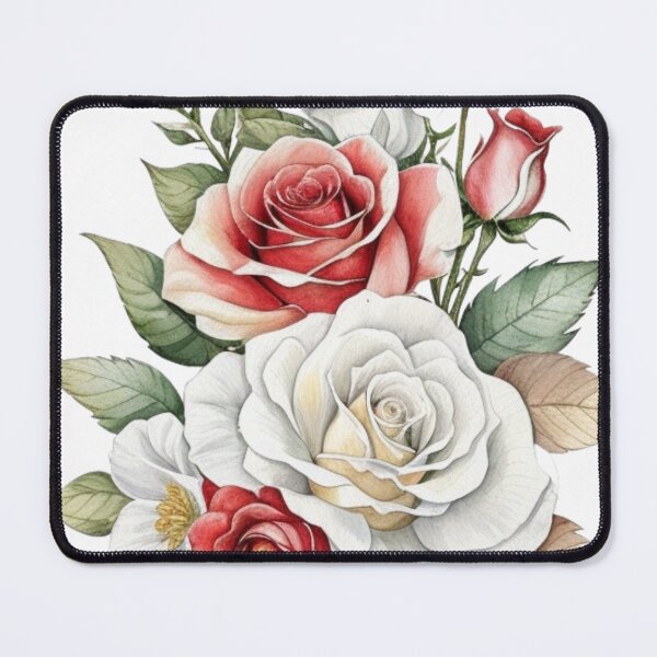 Item preview, white and red roses designed and sold by HAMDY-art.