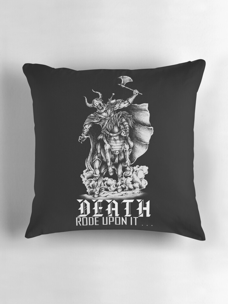 Thumbnail 3 of 4, Pillow, Death Rode Upon It designed and sold by askthebookbug.