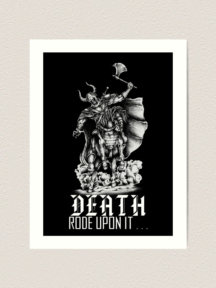 Thumbnail 1 of 3, Art Print, Death Rode Upon It designed and sold by askthebookbug.