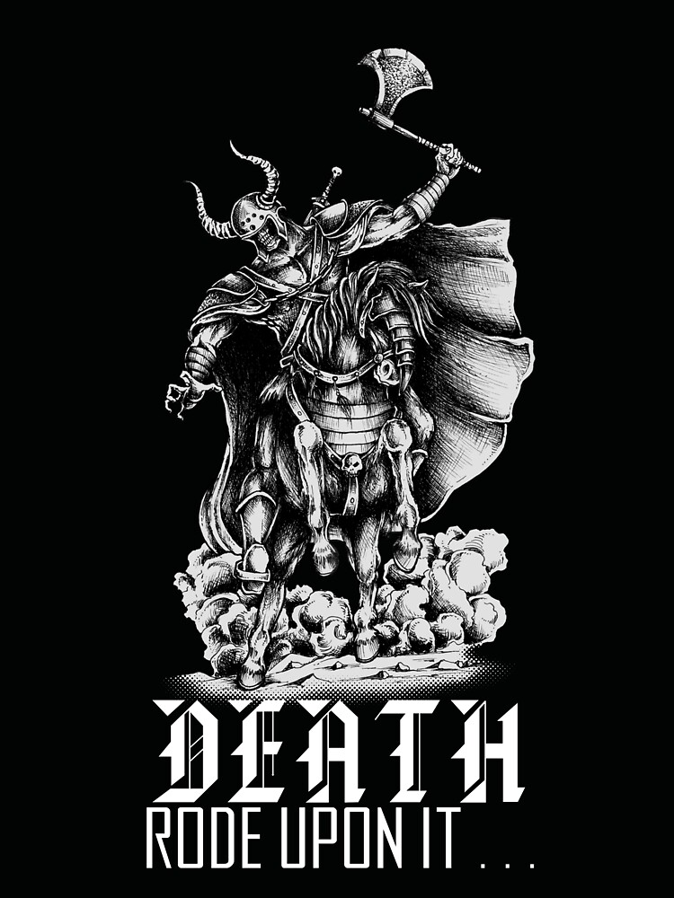 Thumbnail 4 of 4, Relaxed T-Shirt, Death Rode Upon It designed and sold by askthebookbug.