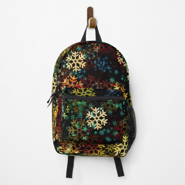 Item preview, Multicolored snowflakes on a black background designed and sold by Natalia Ruzhyna.