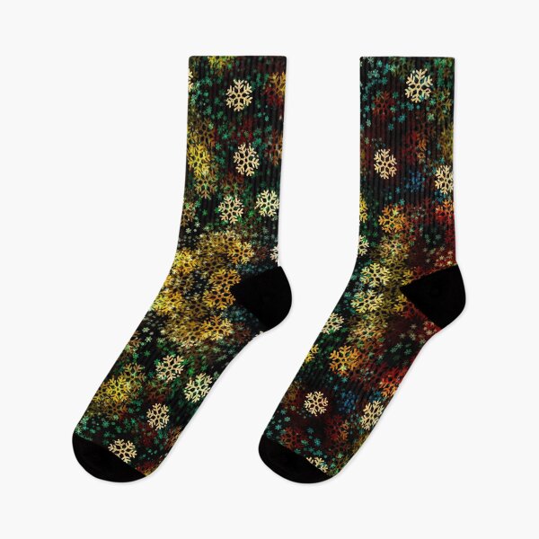 Item preview, Multicolored snowflakes on a black background designed and sold by Natalia Ruzhyna.
