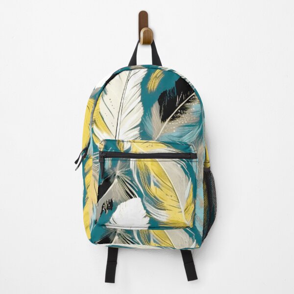 Item preview, Feathers - Teal, mustard, beige, gray, black 8 designed and sold by Highlandkings.