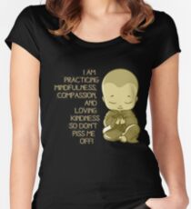 I am practicing buddha ying yang lotus t shirt Women's Fitted Scoop T-Shirt