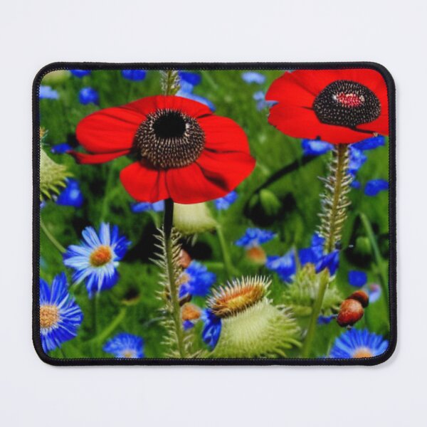 Artikelvorschau, Sommerrote und blaue Blumen entworfen und verkauft von aipaint.