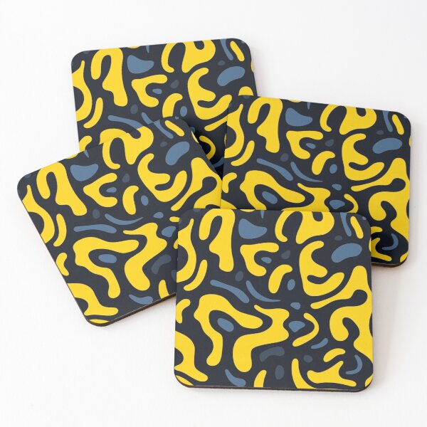 Item preview, Yellow and blue art. deco – NEUROGRAPHY PATTERN 01 designed and sold by MadamPaperHazel.