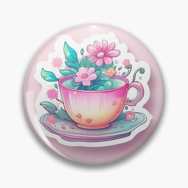 Artikelvorschau, Verzaubernde Teetasse: Detaillierte Fantasy-Blumen im teacup entworfen und verkauft von AkraidaxDesign.