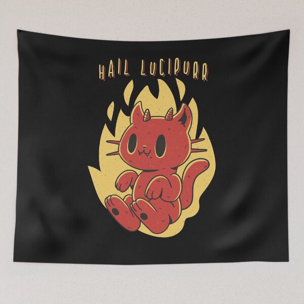 Item preview, Hail Lucipurr - Funny Cat Devil designed and sold by ChrisFeil.