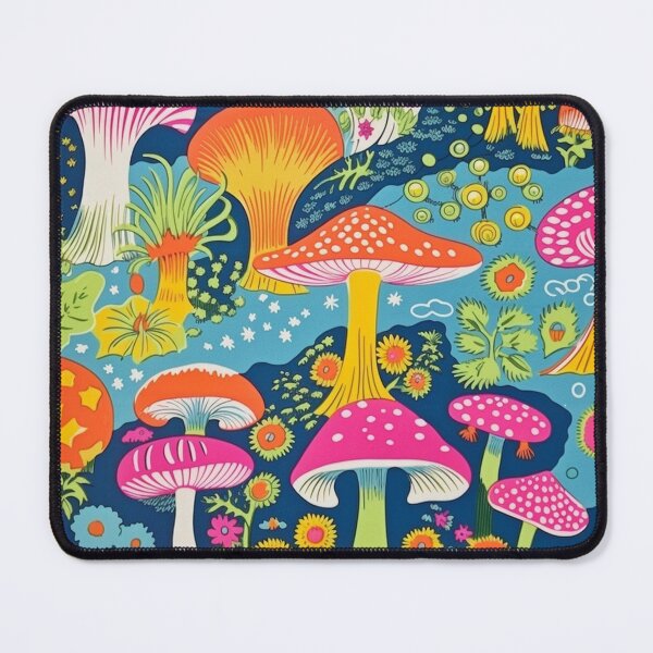 Item preview, Mushrooms - 1960s Style Print designed and sold by QuestingCloset.