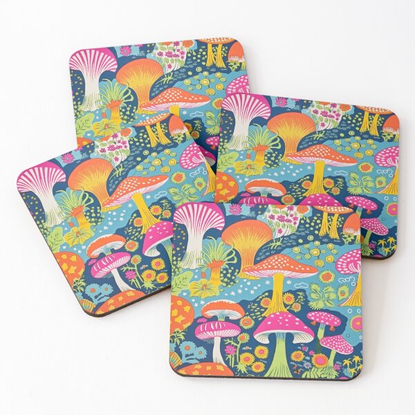 Item preview, Mushrooms - 1960s Style Print  designed and sold by QuestingCloset.