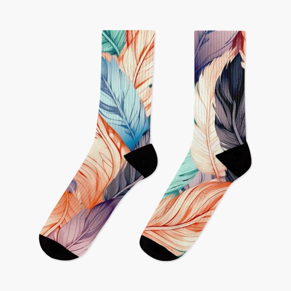 Item preview, Feathers - Teal, pink, peach, gray, white 3 designed and sold by Highlandkings.