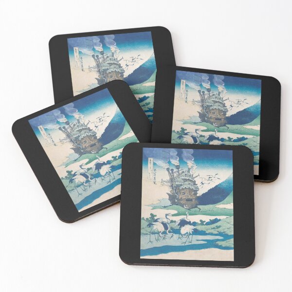 Item preview, Howl_s castle and japanese woodblock mashup designed and sold by CarmelaWinkler.