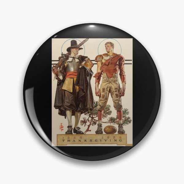 Item preview, Thanksgiving, Pilgrim and Football Player (1928) - J. C. Leyendecker designed and sold by lsrael-velasque.