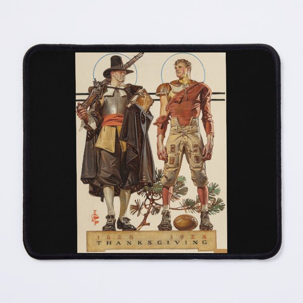 Item preview, Thanksgiving, Pilgrim and Football Player (1928) - J. C. Leyendecker designed and sold by lsrael-velasque.