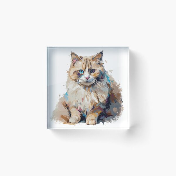 Item preview, Ragdoll Cat Dreams - Impressionistic Art for Feline Lovers and Cute Kitten Fans, capturing the Cuddly Domesticated beauty of this Adorable Feline breed. designed and sold by DooodleGod.